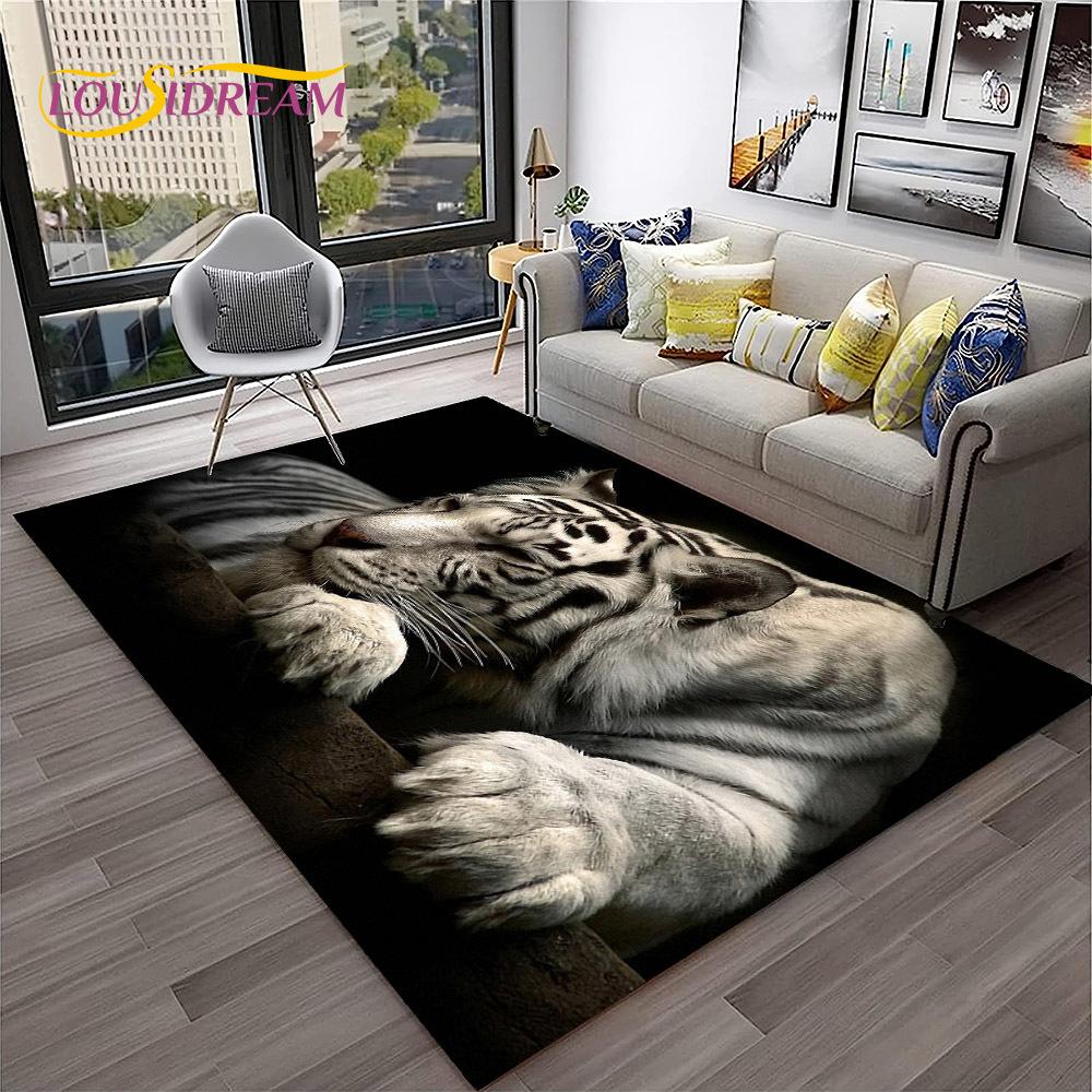 3D Cartoon Droom Tijger Dier Beest Tapijt Vloerkleed voor Huis Woonkamer Slaapkamer Bank Deurmat Decoratie, Kinder Vloerkleed Antislip Vloermat