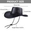 Vintage Sun Shield Hat Widen Brim Western Hat Vintage Leather Western Hat for Men Women Hiking Camping Fishing Travel