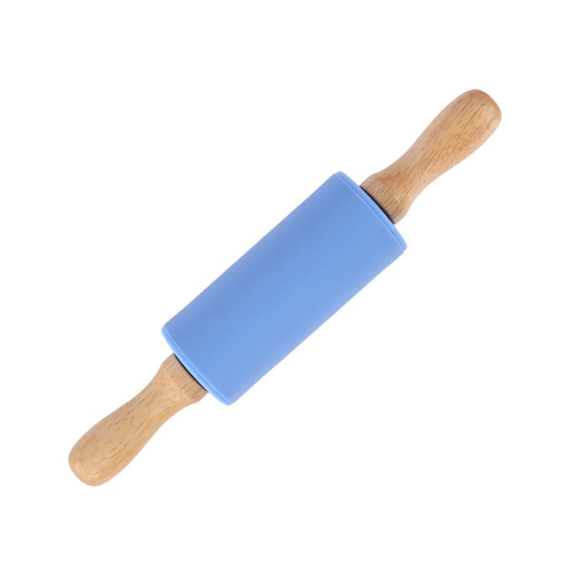 Silicone Rolling Pin with Wooden Handle
