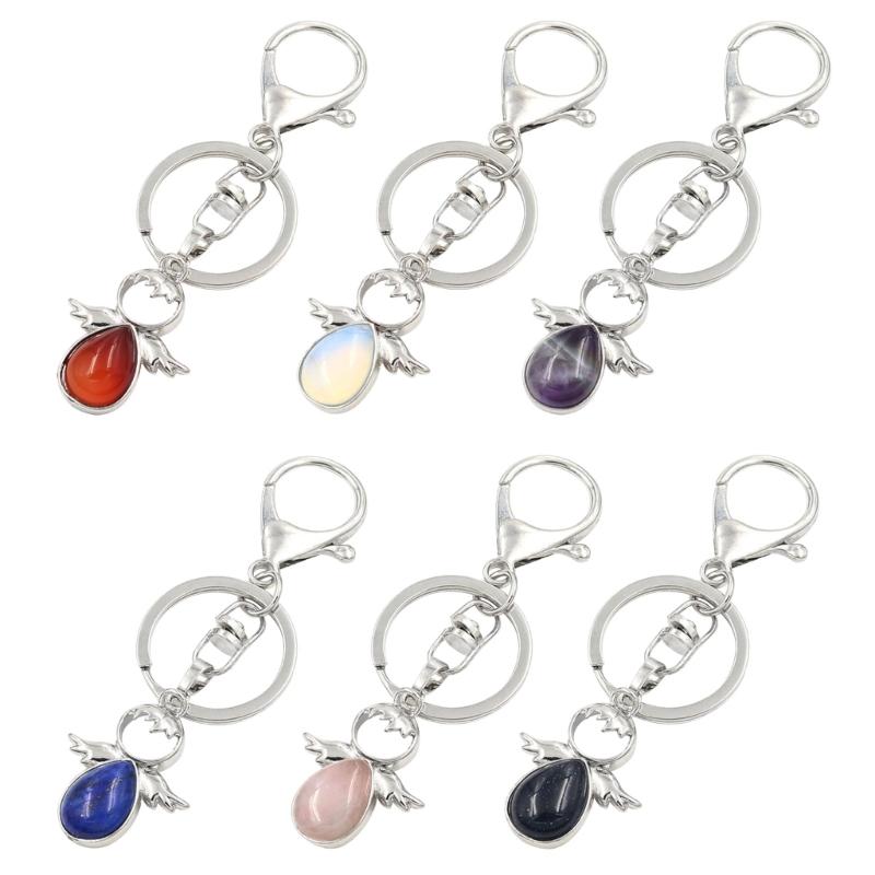 Handcrafted Angel Keychain with Crystal Cute Pendant Ornament Keyring Backpack Decoration Jewelry Gift for Women Girls