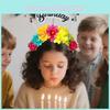 Letter Pattern Birthday Plastic Flower Headpiece For Halloween Party Wear Event