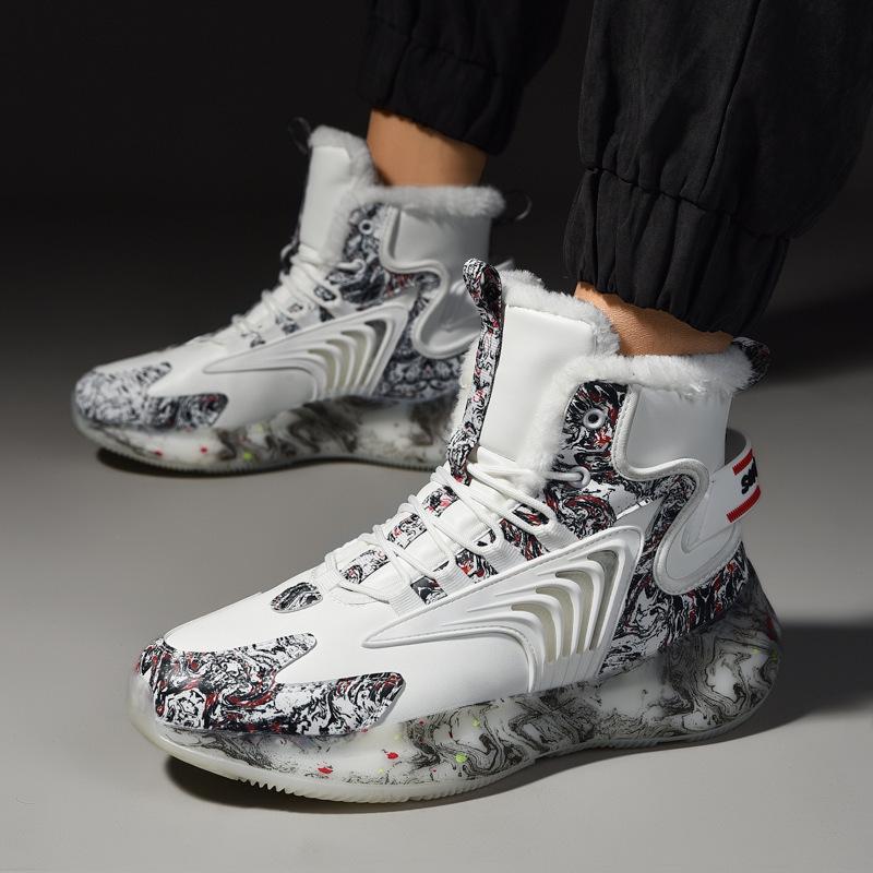 Winter Large Size High Top Dad Shoes Men's Country Morning Wind Popcorn Coconut Shoes Velvet Large Cotton Warm Cold Snow Boots