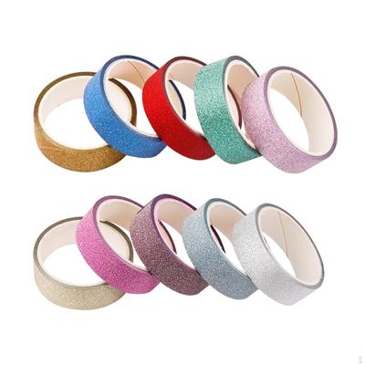 10 Pieces Valentine's Day Tapes Glitter Tape Decorative Craft Wrapping Masking for