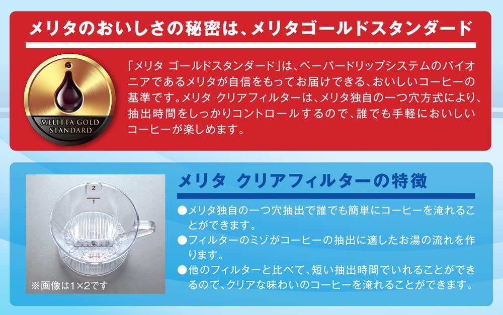 Melitta CF-T Plastic Coffee Dripper, 1-2 Cup Capacity, Clear Filter X 1, Measuring Spoon Included (1 X 1)