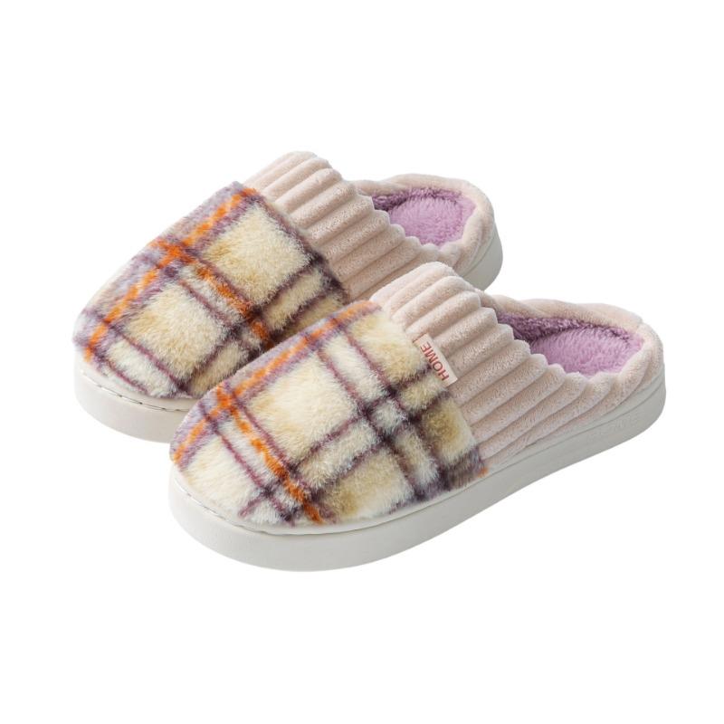 New cotton slippers women's autumn and winter couple thick bottom piled thickened wear-resistant home warm cotton slippers men