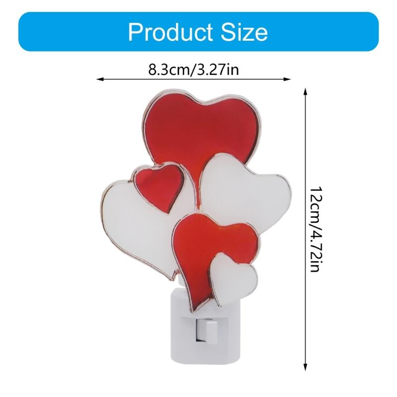 Romance Plug In Heart Night Light Portable Decorative Light Wedding Holiday Decorations for Bedrooms Hallways And Stairs