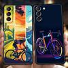 Mountainbike Wielrennen kunst Telefoonhoesje Voor Samsung Galaxy S25 Edge S24 S23 S22 Ultra S20 S21 FE 5G S10 S9 Plus S10E Zachte Cover
