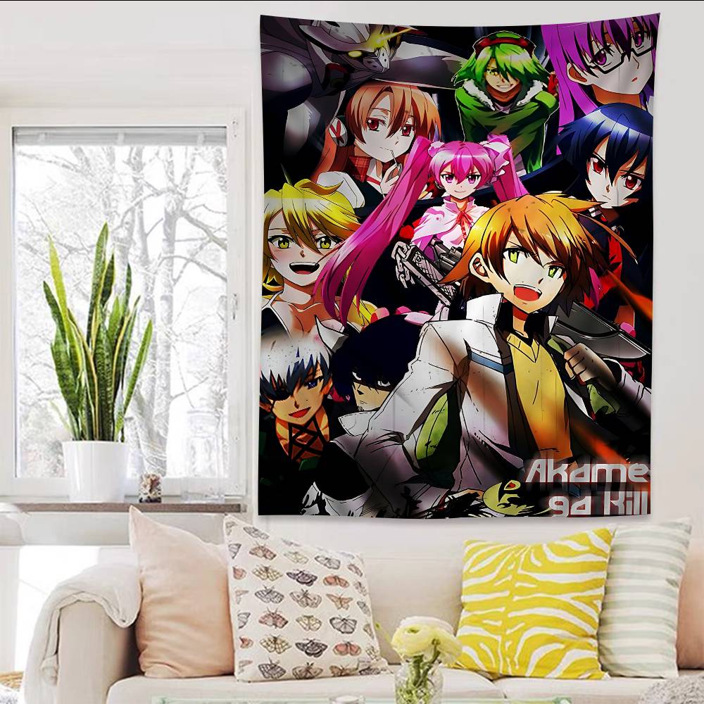Japanese Anime Akame Ga KILL Anime Tapestry Hippie Flower Wall Carpets Dorm Decor Cheap Hippie Wall Hanging