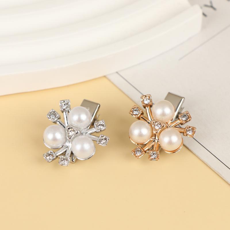 10Pcs Small Sparkling Rhinestone Flower-Shaped Hairpin Decoration For Women Girls Headdress Hair Accessories