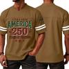 Casual V Neck Short Sleeve Sports T Shirt America 250 Years of Freedom Independence Day Graphic Tee 1776 To 2026 Commemorative Top