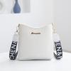 New Fashion Crocodile Pattern Messenger Bag Printed Webbing Strap Shoulder Strap Bucket Bag Large Capacity Women's Bag