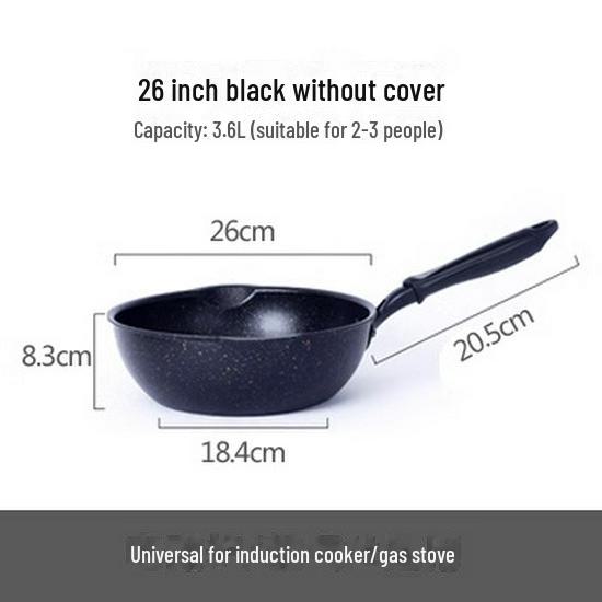 Maifan Stone Non-Stick Frying Pan: Volcanic Rock, Induction & Gas Compatible, Heightened Design, Small Household Cookware.