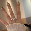 S925 Sterling Silver Moissanite Ring with 1 Carat Round Diamond, Adjustable Fit for Women