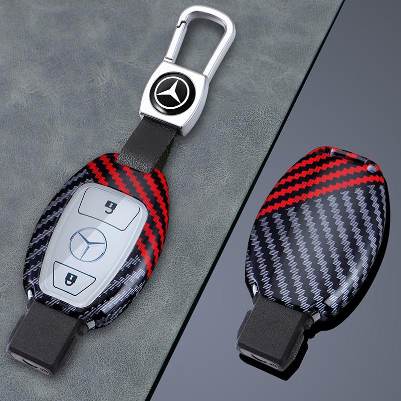 TPTRW1 2025 New Carbon Fiber Car Remote Key Case Cover Shell For Mercedes Benz A B C S Class AMG GLA CLA GLC W176 W221 W204 W205 Auto A
