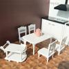 1Set 1:12 Dollhouse Miniature Plastic Food Cart Table And Chair Model, Furniture Home Model, Decor Toy Doll House Accessories
