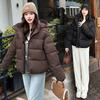 Winter new hooded women's simple solid color long-sleeved cold-proof short candy-colored bread clothes down cotton clothes