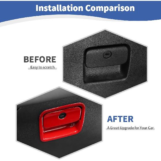 RT-TCZ For Jeep JL Glove Box Compartment Latch Handle Trim Cover For Jeep Wrangler JL JLU 2018-Present For Gladiator JT -Present Red Interior