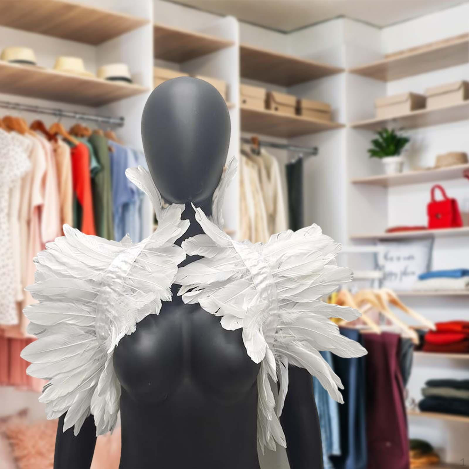 

Елегантна накидка-шаль з пір я для шоу, косплею, костюма на Хелловін білий