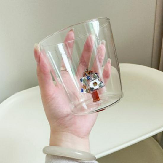 Creative 3D Christmas Tree Heat-Resistant Glass Milk Cup 201-300ml