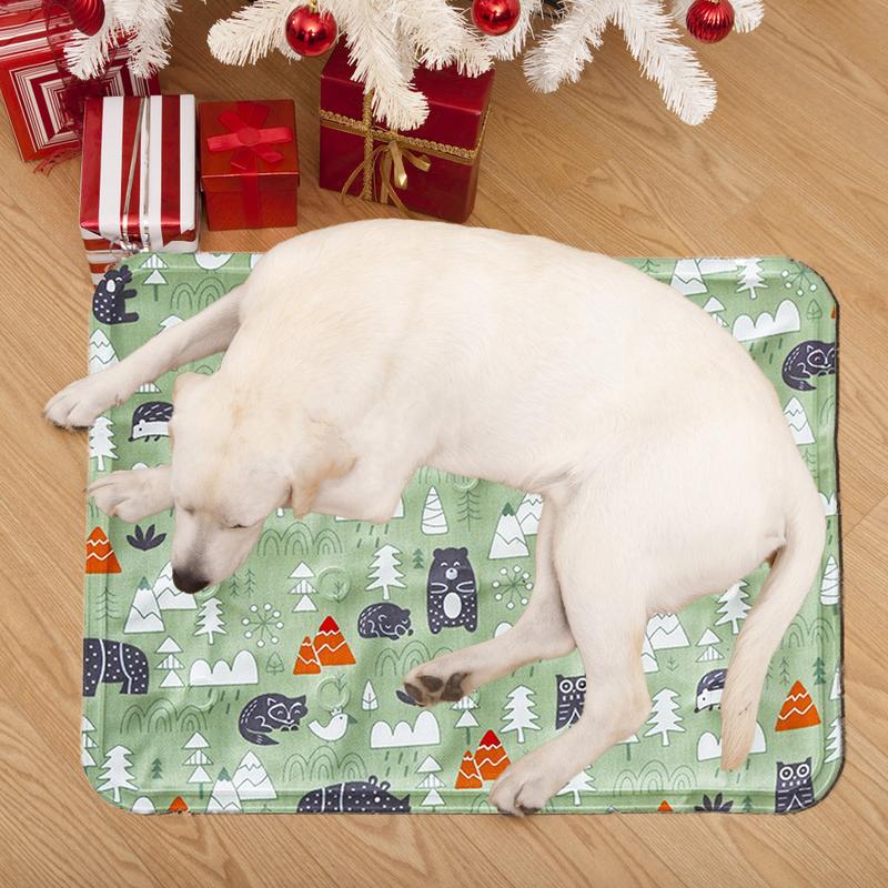 Pet Cooling Mat Comfortable Dog Sleeping Pad Self-Cooling Cute Animal Pattern Outdoor Pet Supplies Rectangular Cat Bed Cooling