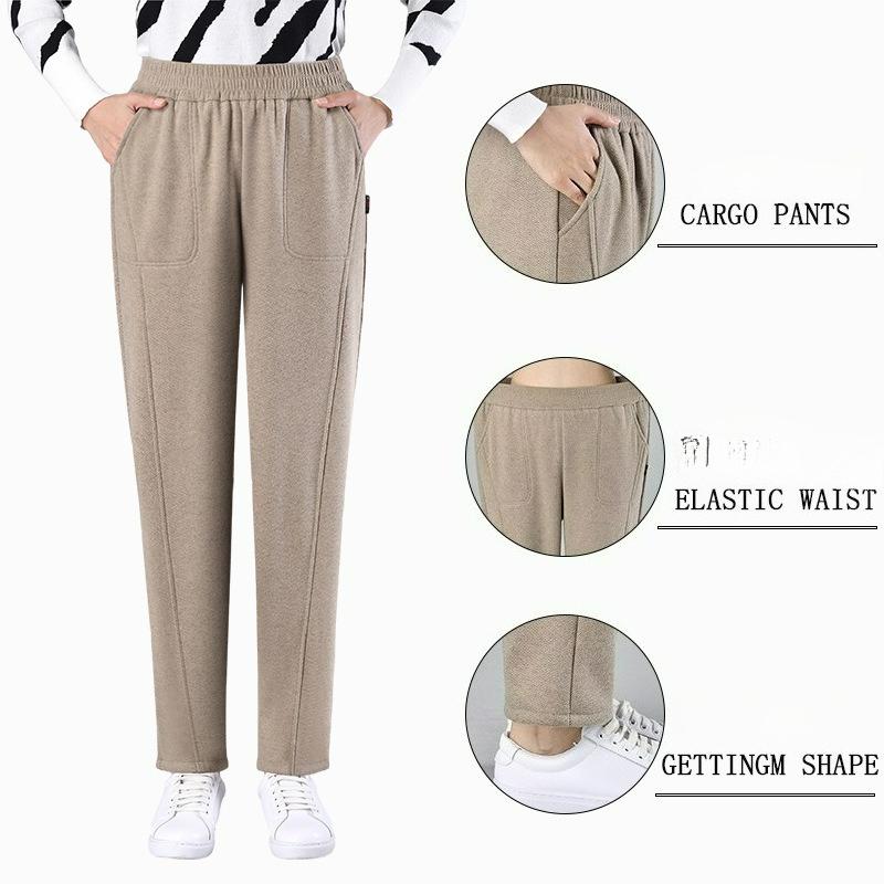 Autumn Pants, Women's Pants, Autumn and Winter Straight High-waisted Trousers, Women's Outer Wear Plus Velvet Pants
