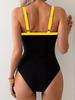 2025 Sexy Tight Drawstring One-Piece Bikini - New European & American Hot Spring Swimwear