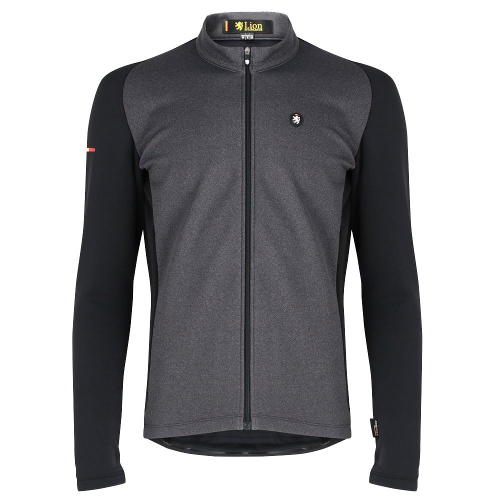 Lion de Capelmuur Long Sleeve Cycling CORDURA Thermal Gray x Size XS Jersey, Autumn/Winter, Jersey, Fleece-Lined, Black,