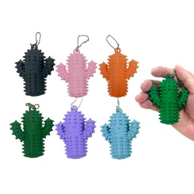Cactus Spinoso in Silicone Giocattolo Fidget Antistress Portachiavi Cactus Sorridente