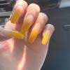 Summer Orange Gradient False Nails: Wearable & Removable Manicure Stickers