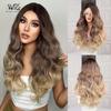 Women's 62cm Hair Light Brown Long Curly Hair T-shaped Front Lace Rose Hair Net Headwear Pure Hand Woven Lace Wigs Kanekalon Wig