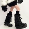Mašlička Uzel Návleky na nohy Zesílená Imitace králičí kožešiny Dámské Legíny Boty Obal Lolita Punk Harajuku Party doplňky
