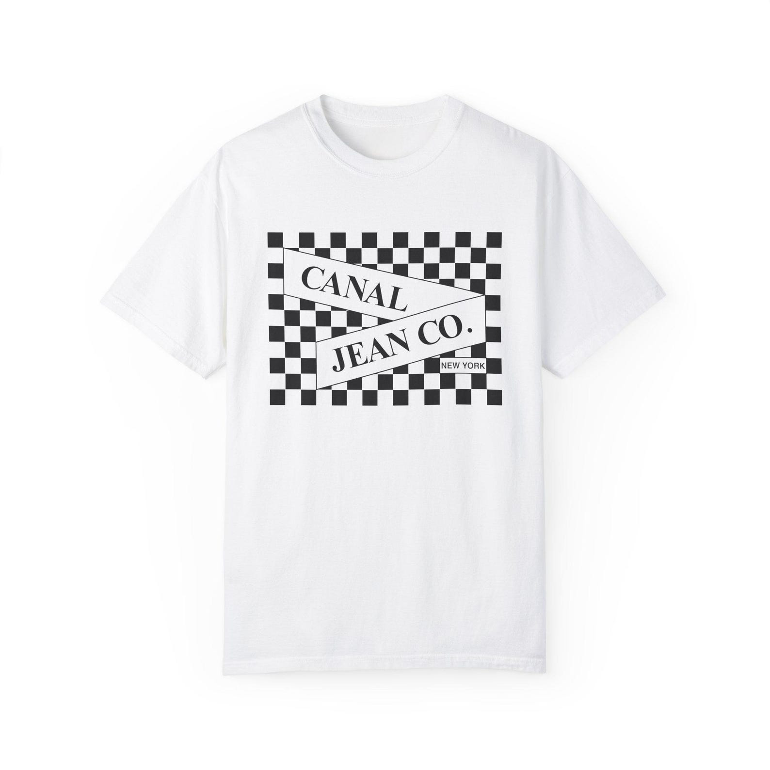 Canal Jean Co. T shirt/Vanishing NYC/Canal Jean Co./retro New York/Soho/Canal Street/vintage clothing store/fashion boutique/checkerboard S