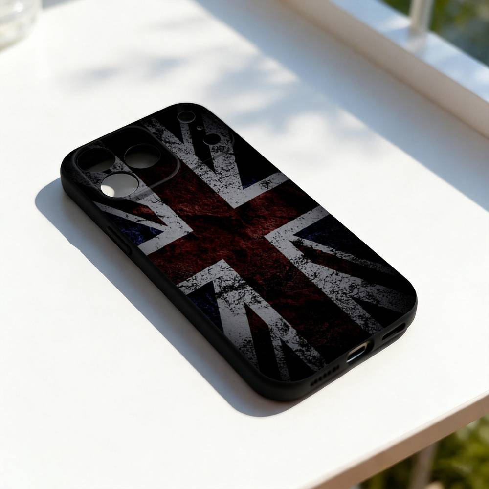 

England UK Flag Art Phone Case Silicone Black Soft For iPhone 17,16,15,14,13,12,11,Pro,Max,Plus,E,SE4,Air,Mini iPhone15promax