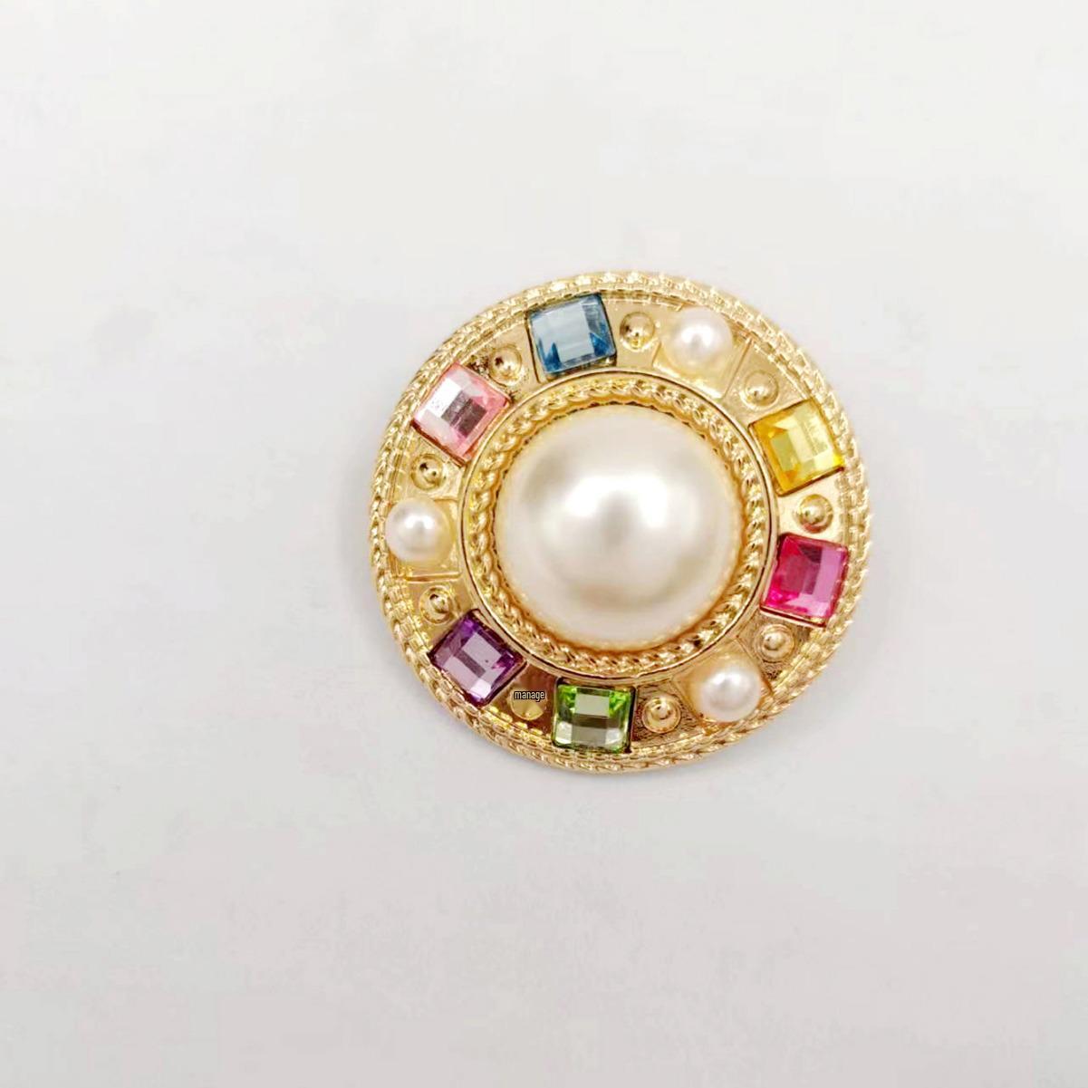 

Cross-border Hat Brooch: Classic Pearl & Gemstone Women s Fashion Jewelry золотой