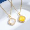 Collana con ciondolo geometrico a rombo occhio di gatto da donna con catenina per la clavicola
