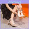 Fashion Slipon High Heels For Women With Waterdiamond Embellishments For Summer Parties