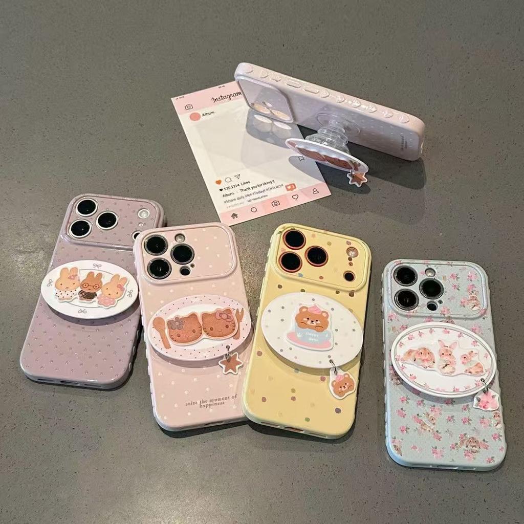 Cute Doll Bracket Is Suitable for Apple 17promax Mobile Phone iphone16Pro Love Window Mobile Phone Case