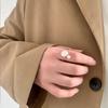 Large Natural Baroque Freshwater Pearl Open Ring Wrapped In Gold, Versatile High-end Finger Ring Ins Female Niche
