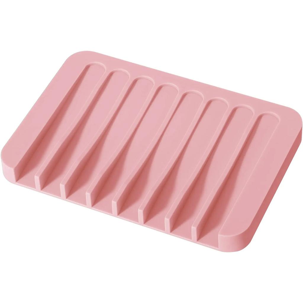 1-6PCS Silicone Soap Box Creative No Punching Silicone Soap Holder Simple Draining Soap Solder Without Water Accumulation Box