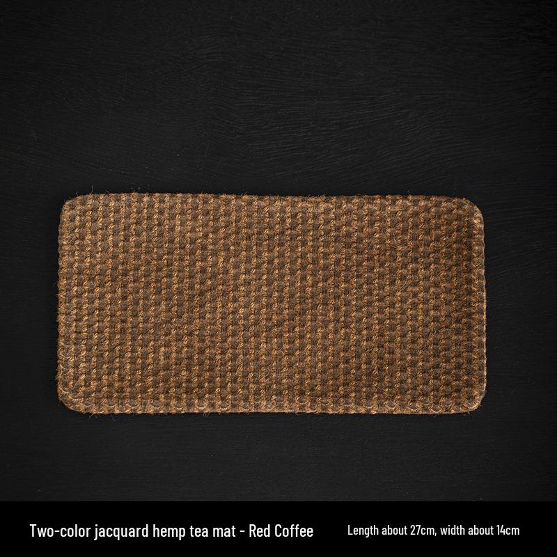 Two-Color Jacquard Tea Mat - Handmade Plant-Dyed Coaster, Retro Style Fabric Tea Coaster