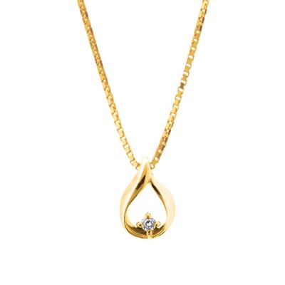Matthewmark Diamond Teardrop Necklace 18K Gold 925 Sterling Silver 0.01ct SI Gift