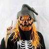 EnergyPower Halloween Party Mask - Pumpkin Zombie Jack-o'-lantern - Super Realistic Mask with Hair and Hat - Scary! Pumpkin, Devil, Alien, Satan, Demo