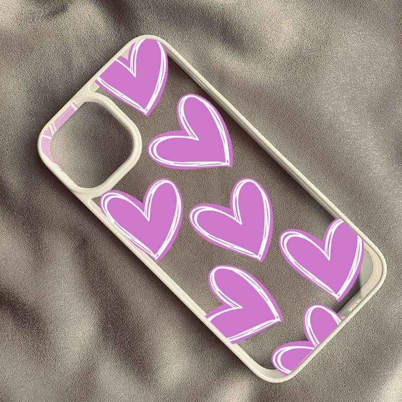 Fashion Red Love Heart Phone Case for IPhone 14 Pro Max 15 13 12 Mini 11 XR XS X 7 8Plus Cute INS Black Clear Hard Cover Bag
