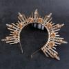 Cosplay Gold Color for Photoshoot Wedding Tiara Halo Crown Headpiece Headdress for Birthday Party