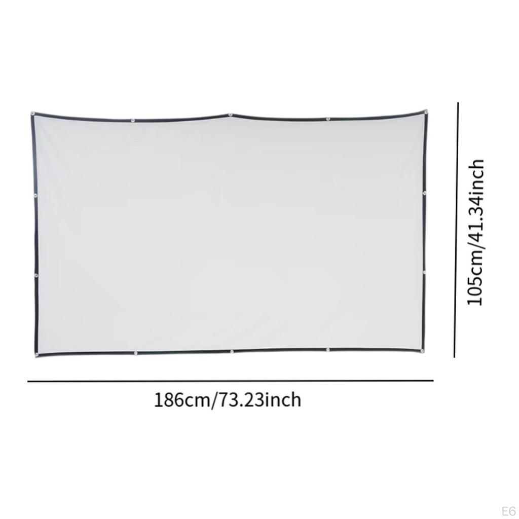 16:9 Foldable Projection Screen Double Sided Accessories Compact with Hooks Portable for Home
