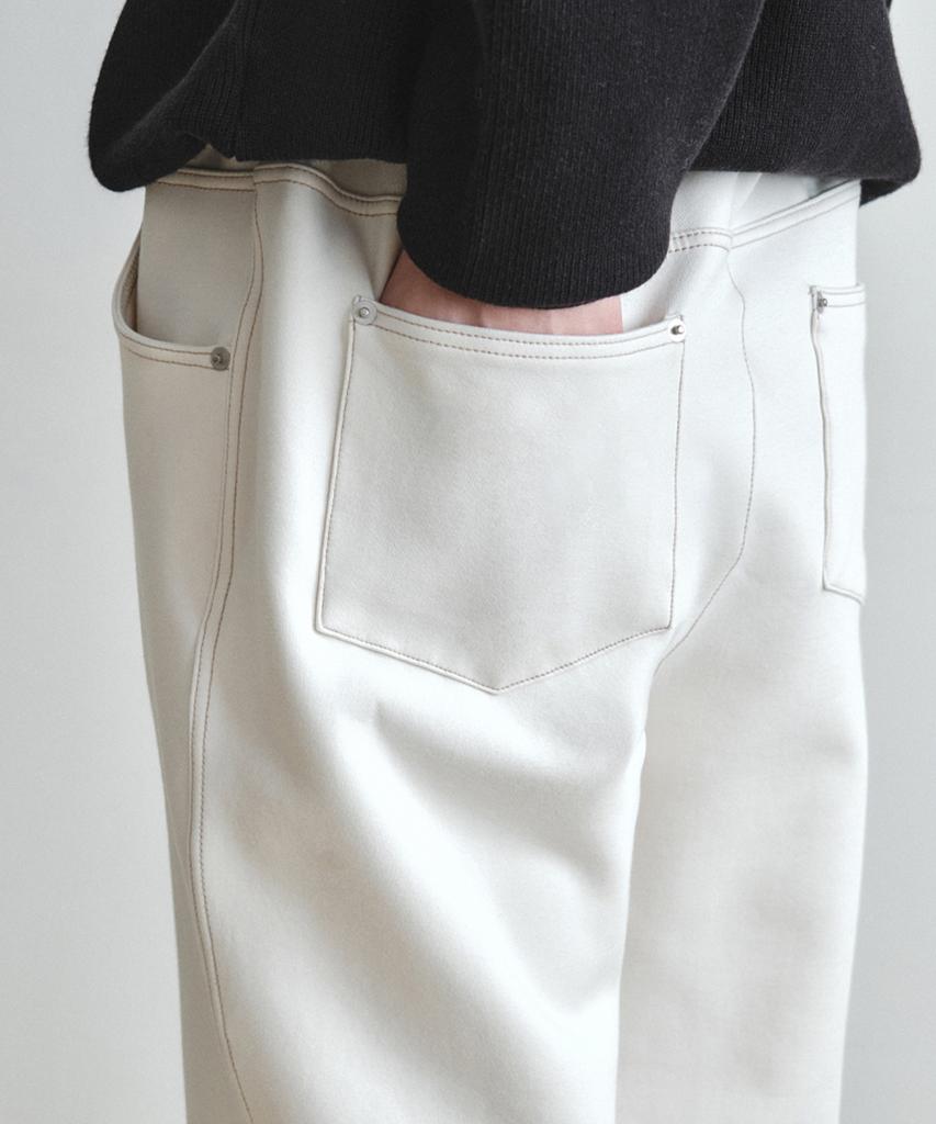 Wednesday Oasis Line Stitch Wide Sweatpants_Cream(W26Pt04)