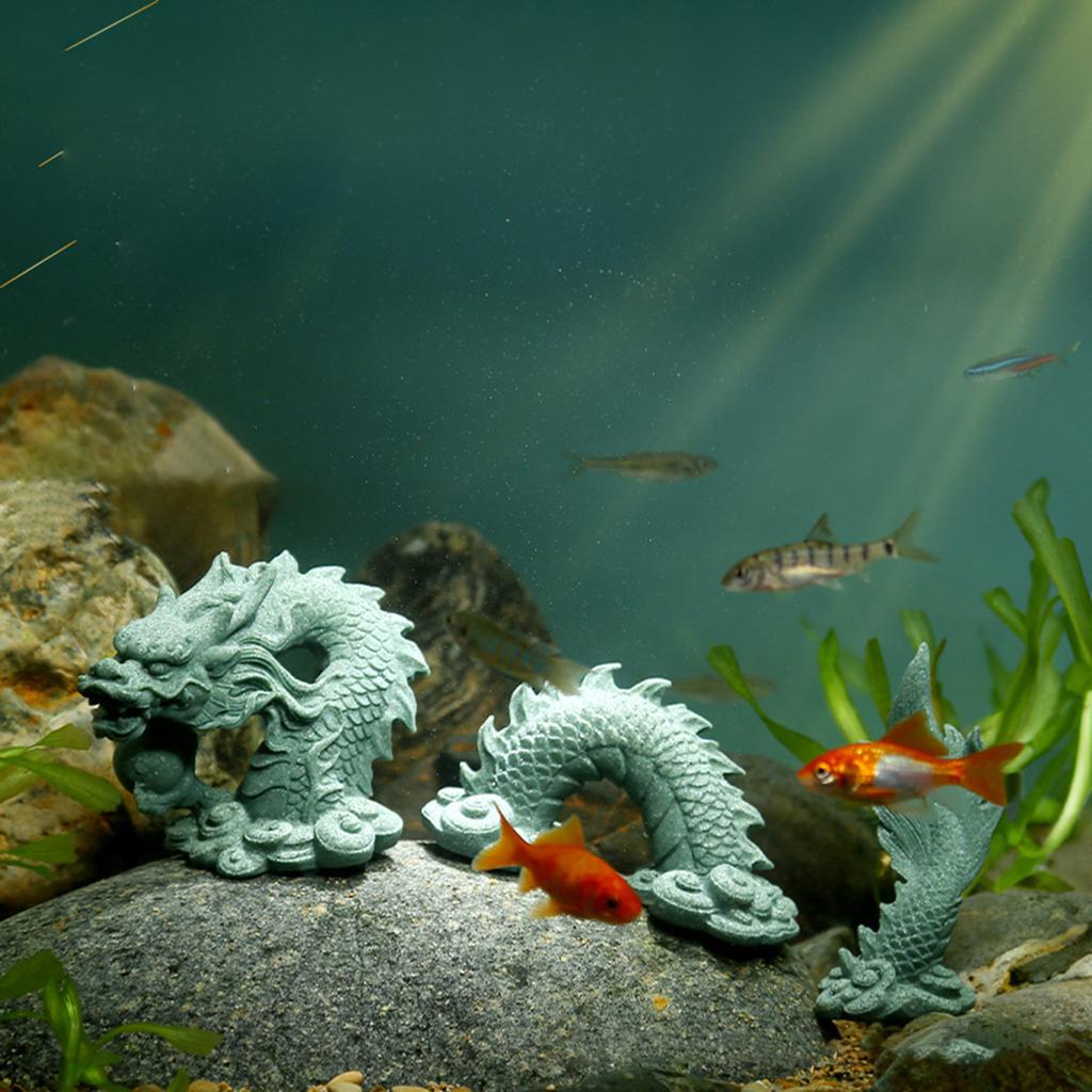 Resin Dragon Set Collectible Figurine Dragon Ornament Tea Pet Aquarium Landscaping for Hotel Indoor Outdoor Home Desktop Decor