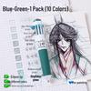 Blue Fruit 10-Color Stackable Ballpoint Pen for Kids' Art & Journaling - Multi-Color Press-Type Student Drawing Pen