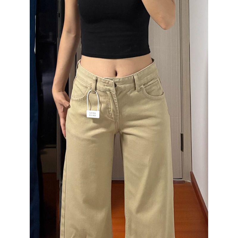 2025 Women's Low-Waist Wide-Leg Flare Jeans - White Retro Style