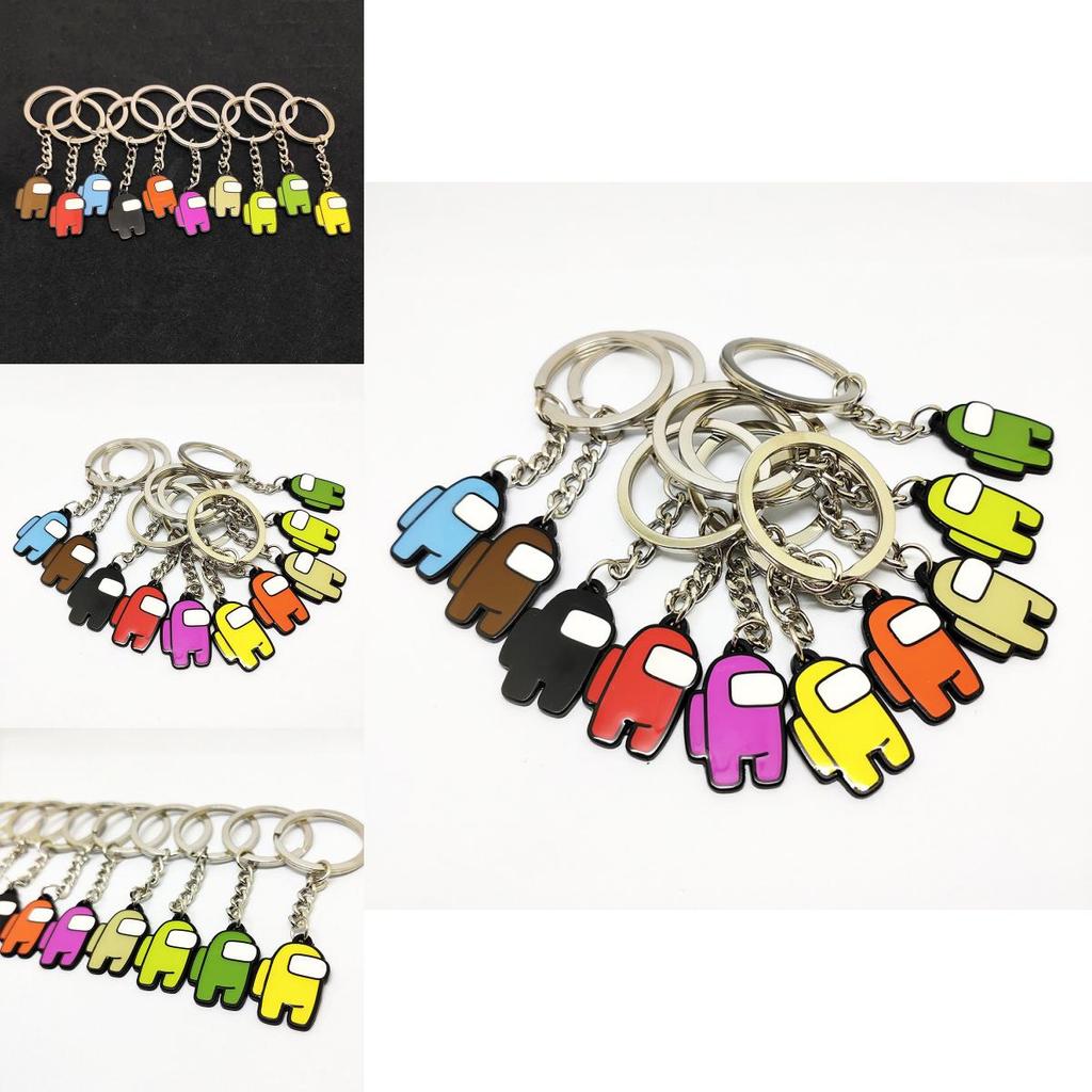 Among Us Crewmate Keyrings Car Keychains Schoolbag Buckles Xmas Kids Gift Fans